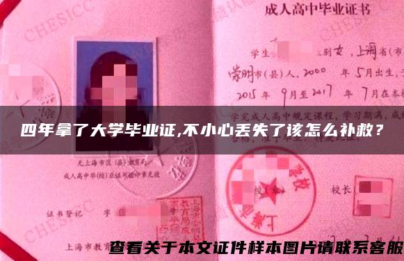 四年拿了大学毕业证,不小心丢失了该怎么补救？