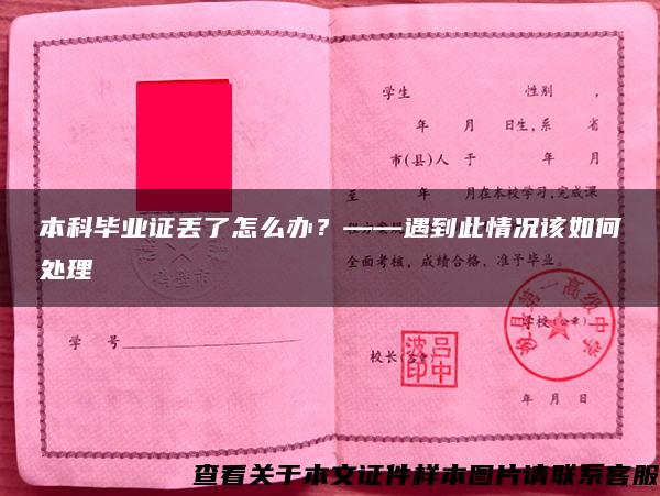 本科毕业证丢了怎么办？——遇到此情况该如何处理