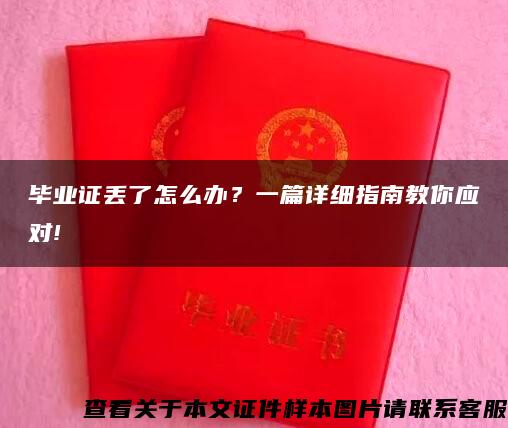 毕业证丢了怎么办？一篇详细指南教你应对!