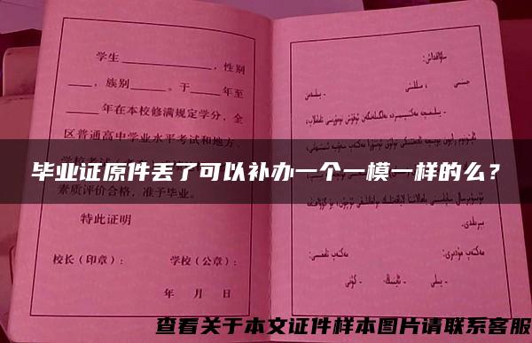 毕业证原件丢了可以补办一个一模一样的么？