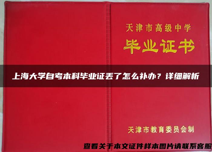 上海大学自考本科毕业证丢了怎么补办？详细解析