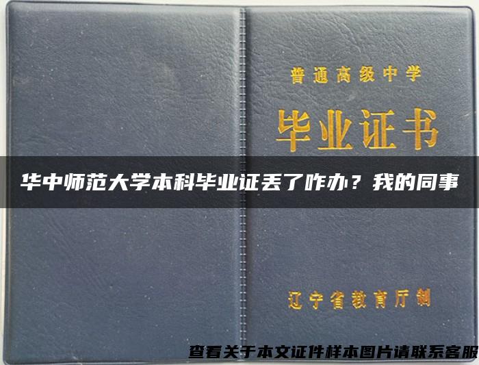 华中师范大学本科毕业证丢了咋办？我的同事