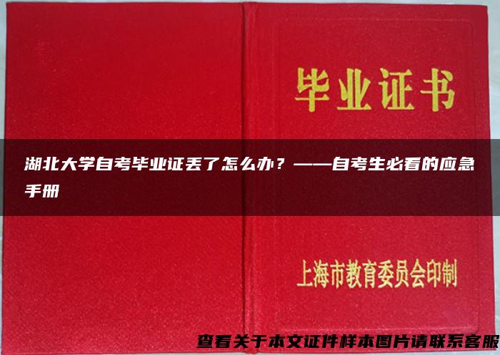 湖北大学自考毕业证丢了怎么办？——自考生必看的应急手册