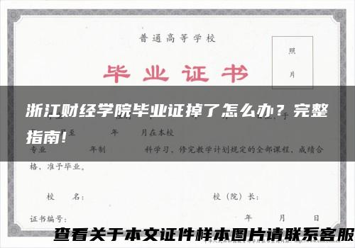 浙江财经学院毕业证掉了怎么办？完整指南!