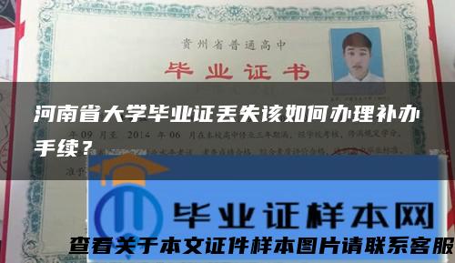 河南省大学毕业证丢失该如何办理补办手续？