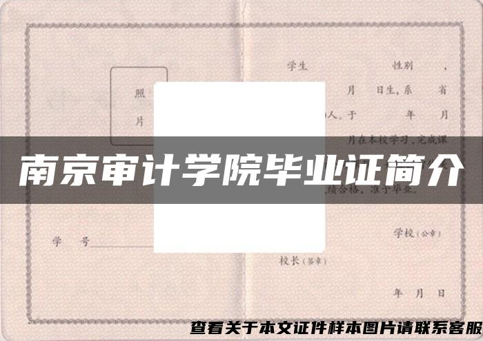 南京审计学院毕业证简介