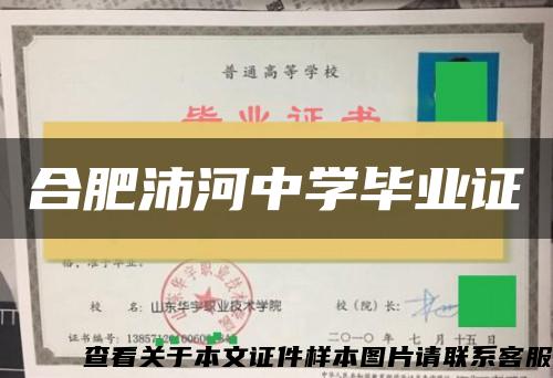 合肥沛河中学毕业证