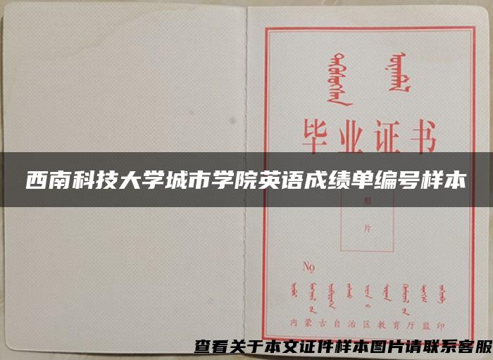 西南科技大学城市学院英语成绩单编号样本