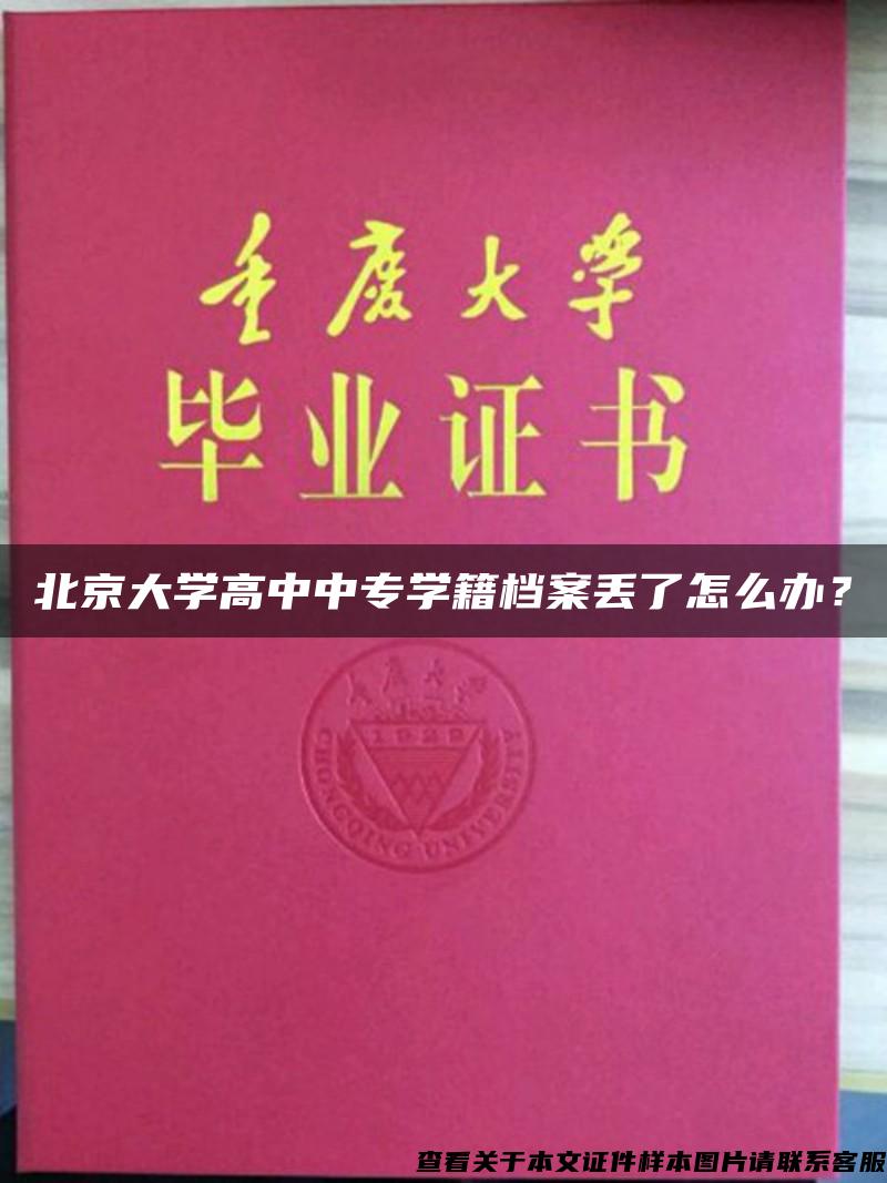 北京大学高中中专学籍档案丢了怎么办？