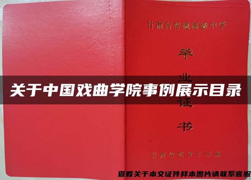 关于中国戏曲学院事例展示目录