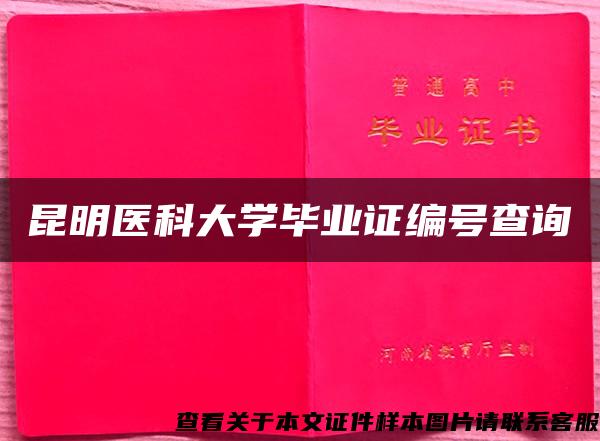 昆明医科大学毕业证编号查询