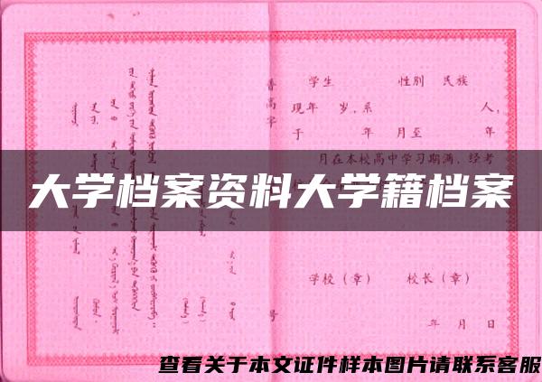 大学档案资料大学籍档案