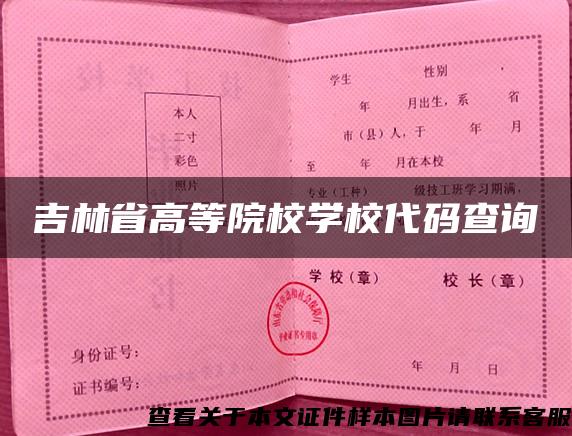 吉林省高等院校学校代码查询