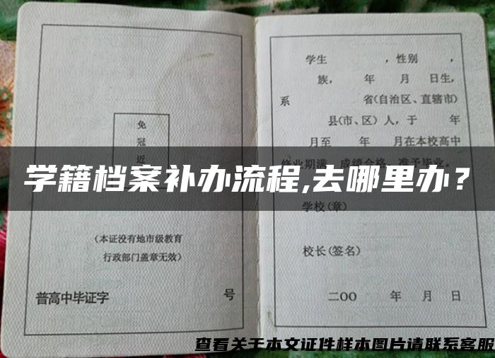 学籍档案补办流程,去哪里办？