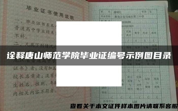 诠释唐山师范学院毕业证编号示例图目录