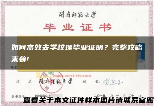 如何高效去学校理毕业证明？完整攻略来袭!