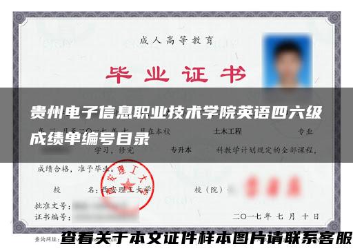 贵州电子信息职业技术学院英语四六级成绩单编号目录