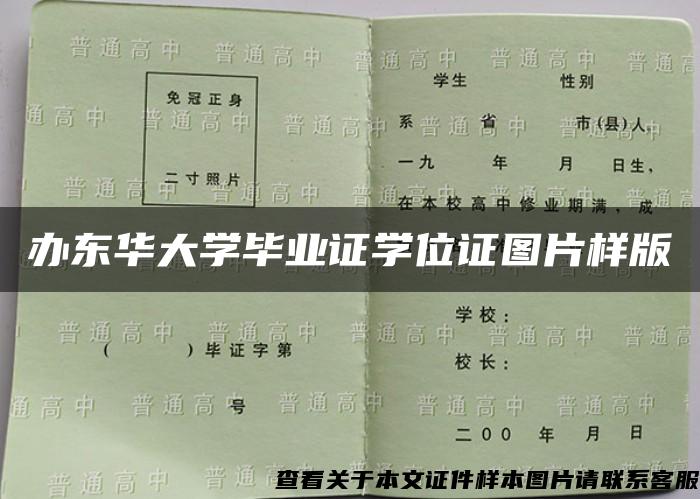 办东华大学毕业证学位证图片样版