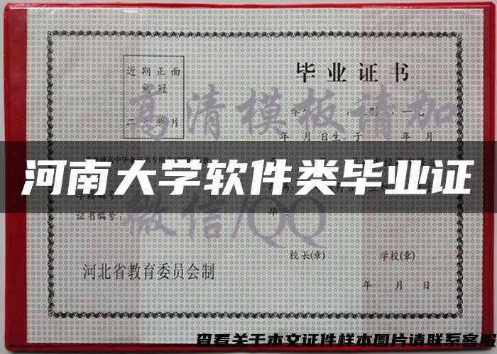 河南大学软件类毕业证