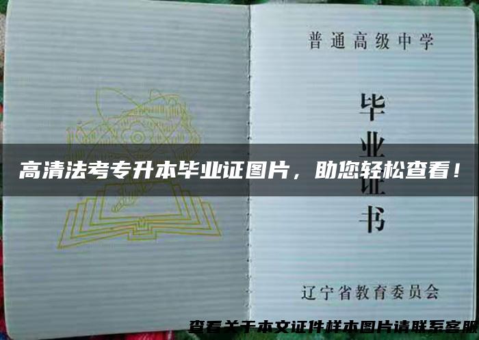 高清法考专升本毕业证图片，助您轻松查看！