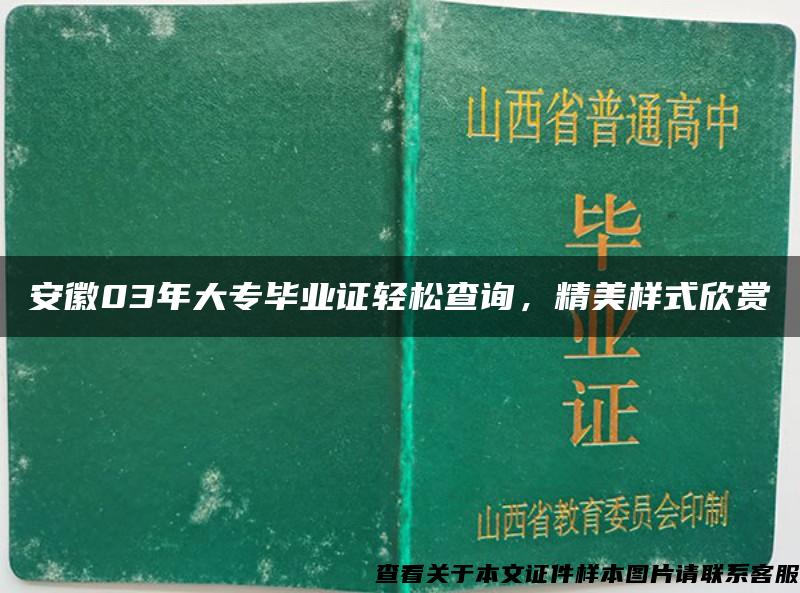 安徽03年大专毕业证轻松查询，精美样式欣赏