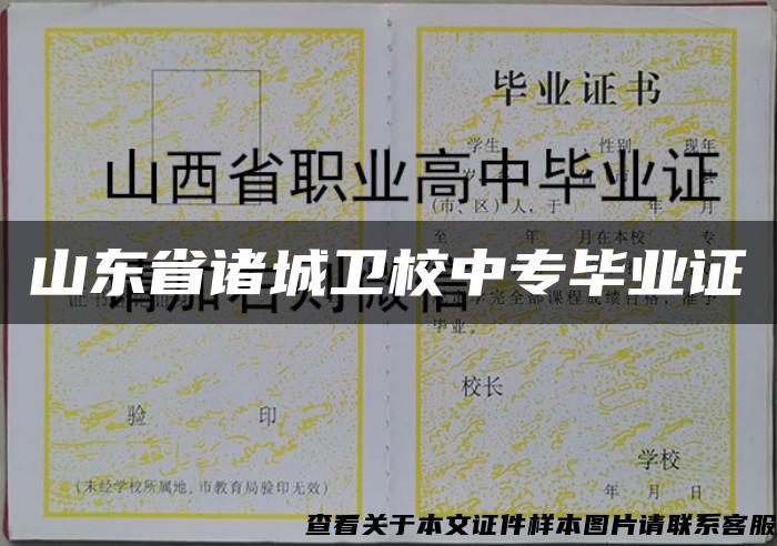 山东省诸城卫校中专毕业证