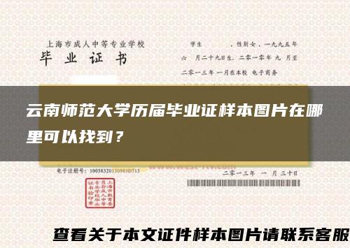 云南师范大学历届毕业证样本图片在哪里可以找到？