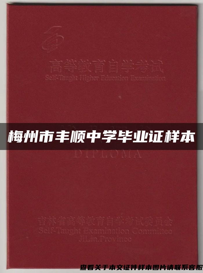 梅州市丰顺中学毕业证样本