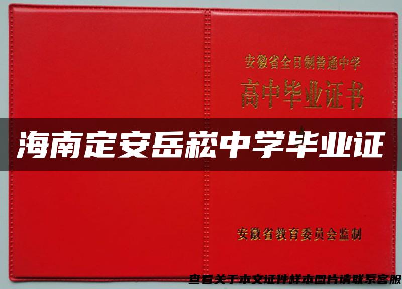 海南定安岳崧中学毕业证