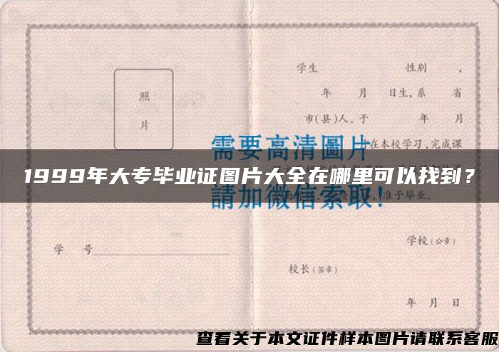 1999年大专毕业证图片大全在哪里可以找到？