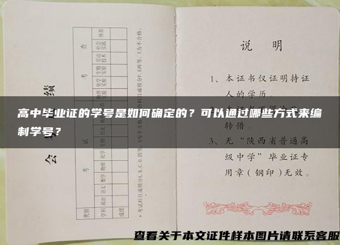 高中毕业证的学号是如何确定的？可以通过哪些方式来编制学号？