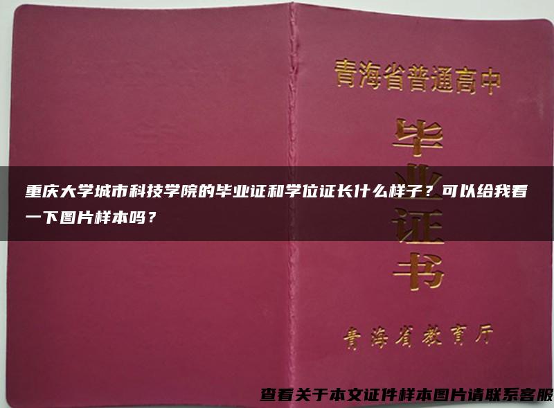 重庆大学城市科技学院的毕业证和学位证长什么样子？可以给我看一下图片样本吗？