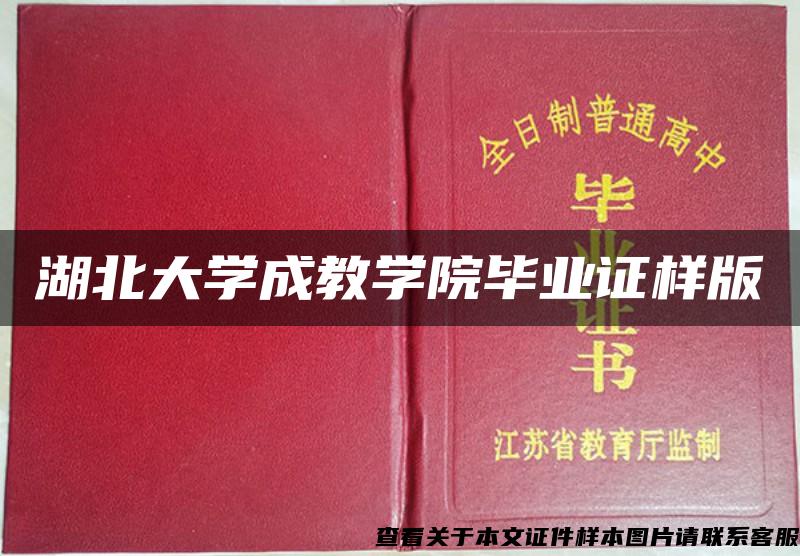 湖北大学成教学院毕业证样版