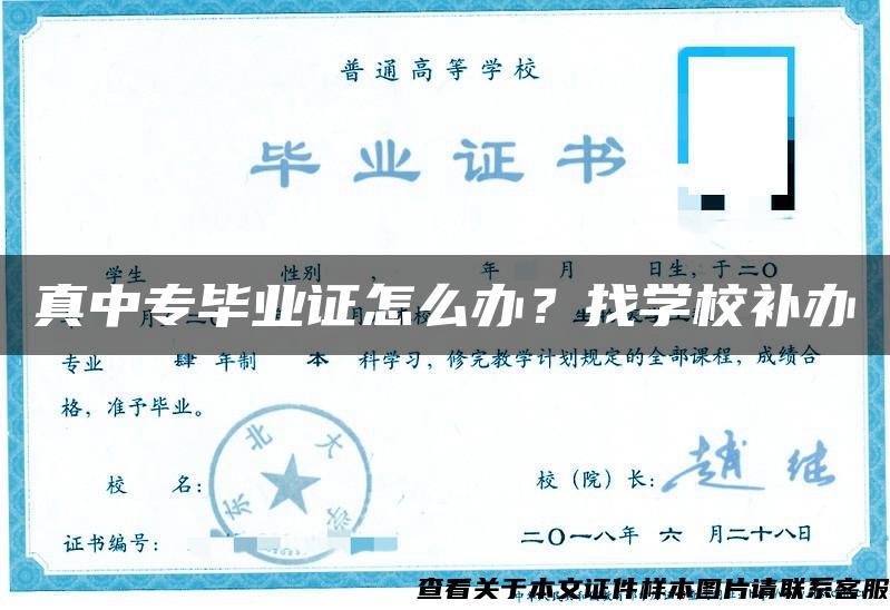 真中专毕业证怎么办？找学校补办