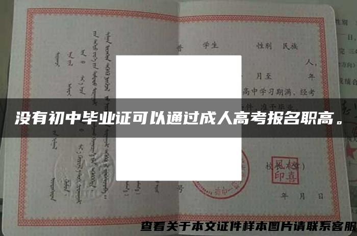 没有初中毕业证可以通过成人高考报名职高。