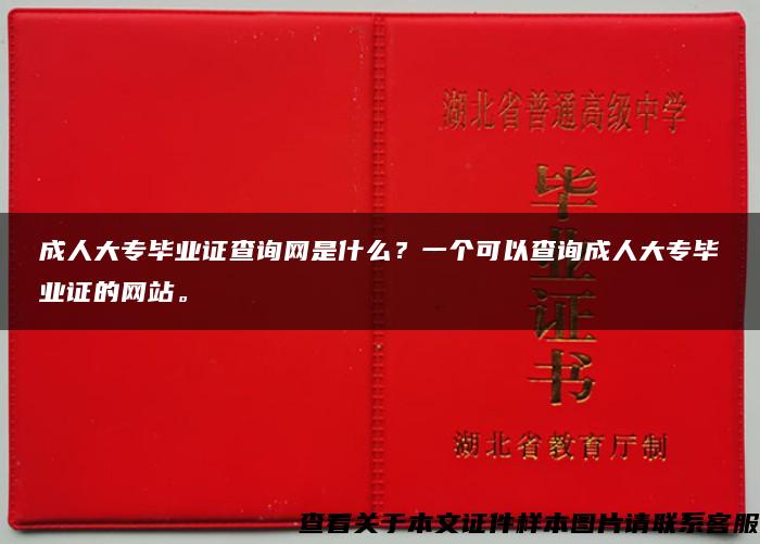 成人大专毕业证查询网是什么？一个可以查询成人大专毕业证的网站。