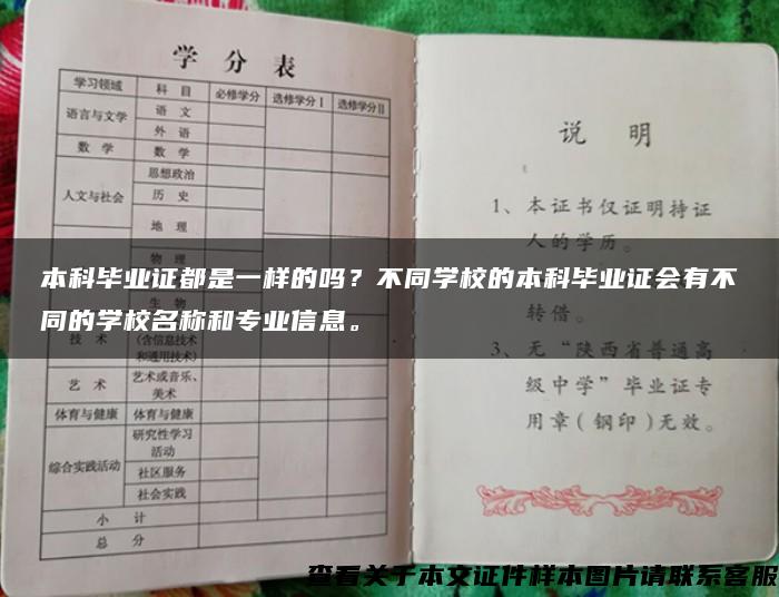 本科毕业证都是一样的吗？不同学校的本科毕业证会有不同的学校名称和专业信息。