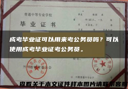 成考毕业证可以用来考公务员吗？可以使用成考毕业证考公务员。