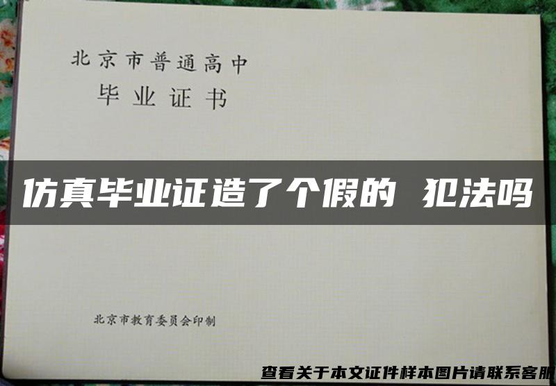 仿真毕业证造了个假的 犯法吗