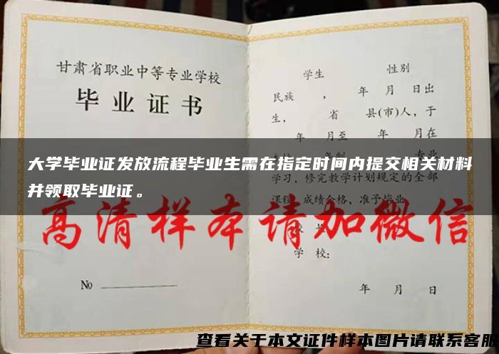 大学毕业证发放流程毕业生需在指定时间内提交相关材料并领取毕业证。