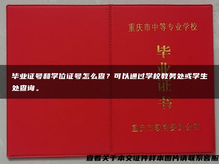 毕业证号和学位证号怎么查？可以通过学校教务处或学生处查询。