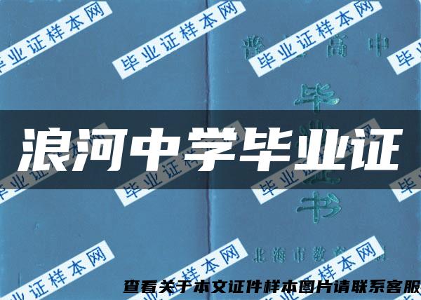 浪河中学毕业证