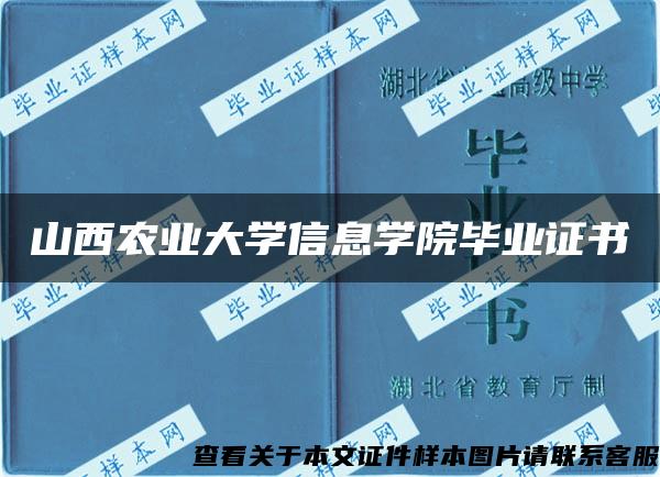 山西农业大学信息学院毕业证书