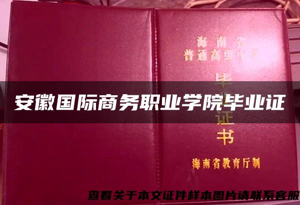 安徽国际商务职业学院毕业证