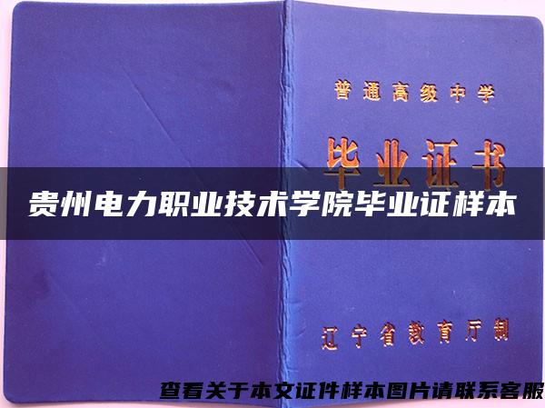 贵州电力职业技术学院毕业证样本