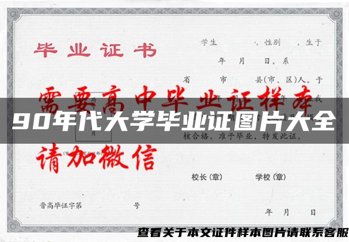 90年代大学毕业证图片大全