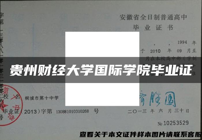 贵州财经大学国际学院毕业证