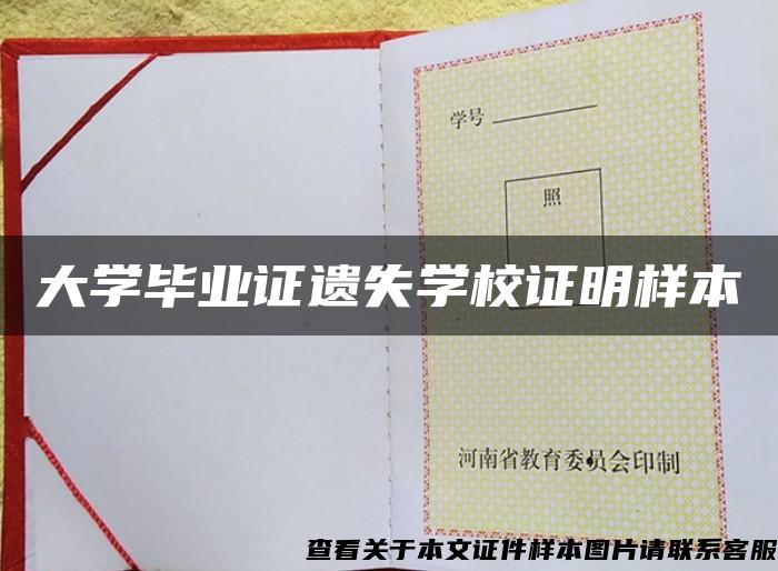 大学毕业证遗失学校证明样本