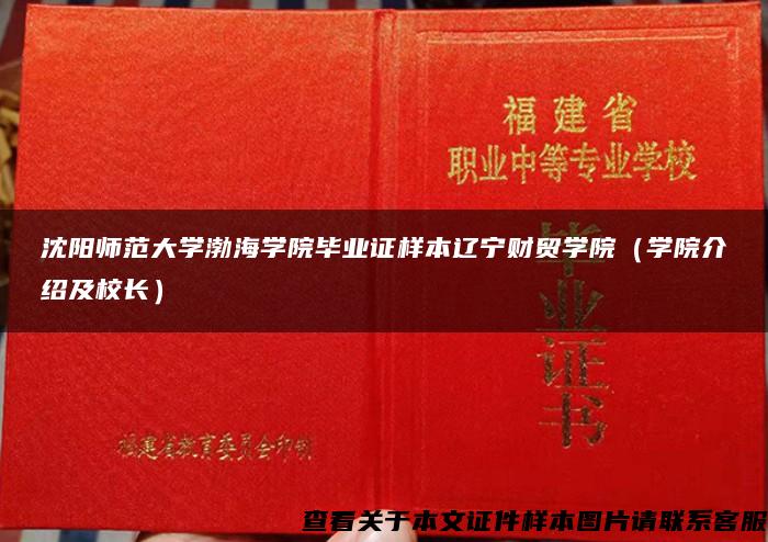 沈阳师范大学渤海学院毕业证样本辽宁财贸学院（学院介绍及校长）