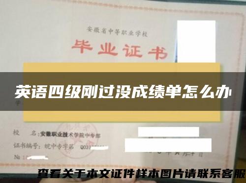 英语四级刚过没成绩单怎么办